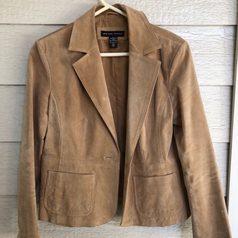 New York & Co Genuine Leather Blazer